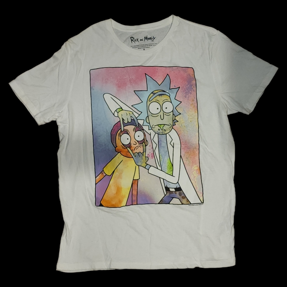 Old Navy White Graphic Rick and Morty Tee